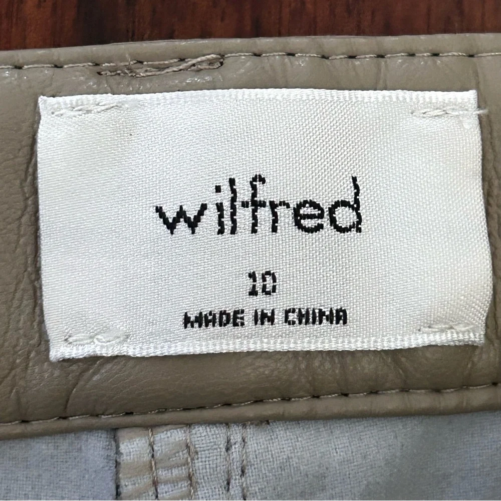 Wilfred Melina Pant Vegan Leather Dry Sage Size 10 NWT